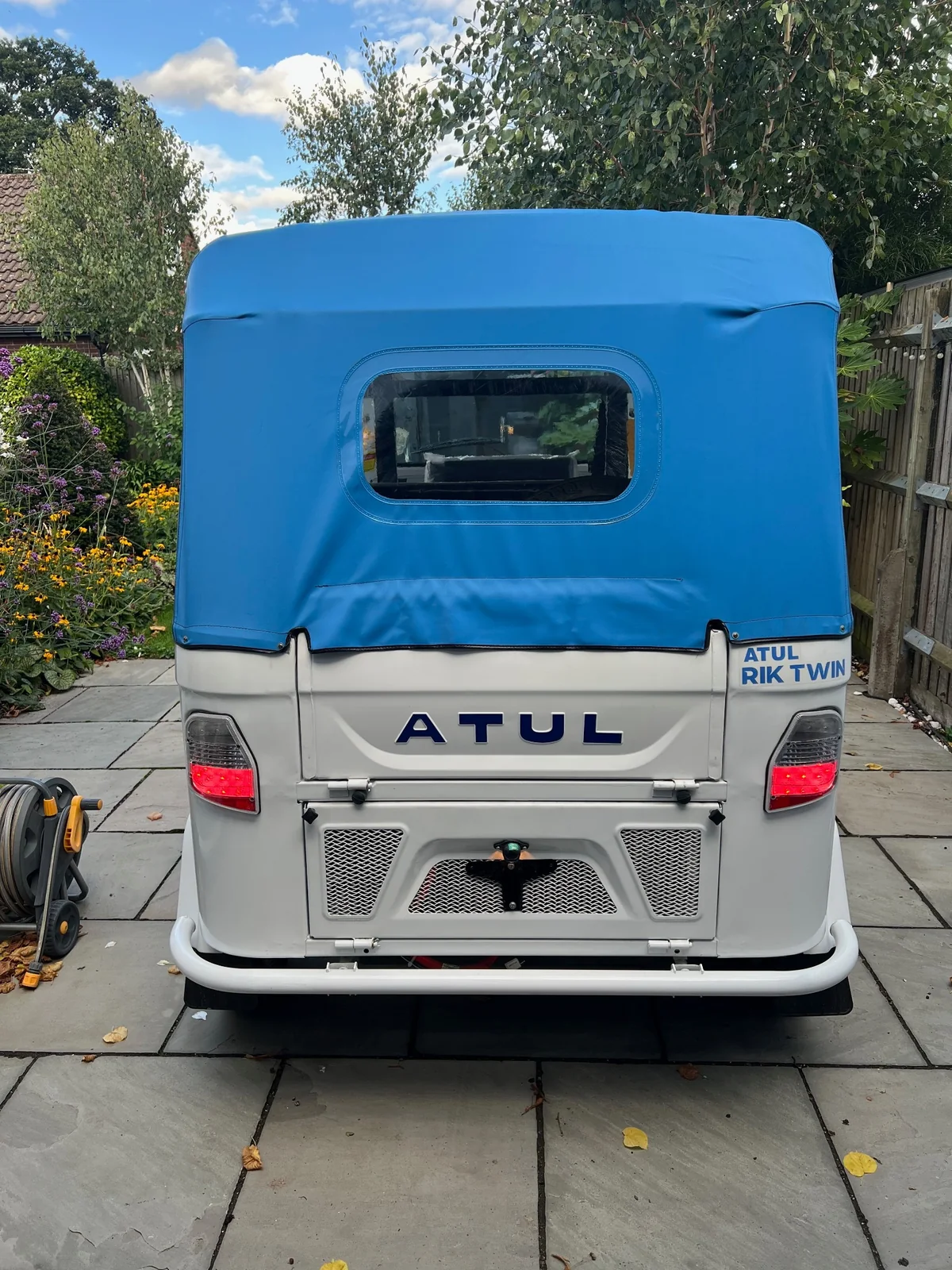 Rear view of the Atul Rik Twin demonstrator